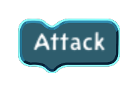 Attack code block in the MagiCats editor