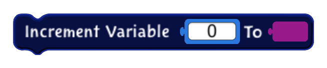 Increment Variable code block in the MagiCats editor