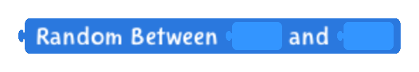 Random Number Between code block in the MagiCats editor