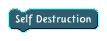 Self Destruction code block in the MagiCats editor