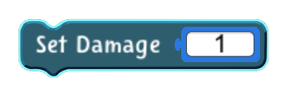 Set Damage code block in the MagiCats editor
